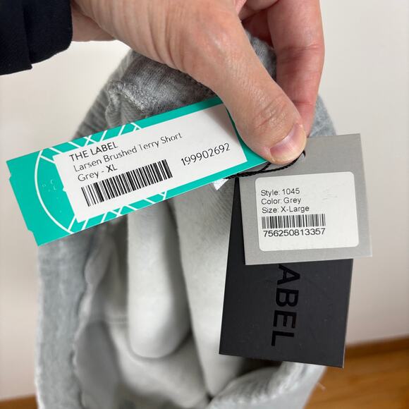 The Label NEW Larsen Brushed Terry Shorts XL Grey Gray Stitch Fix athleisure - Picture 6 of 7